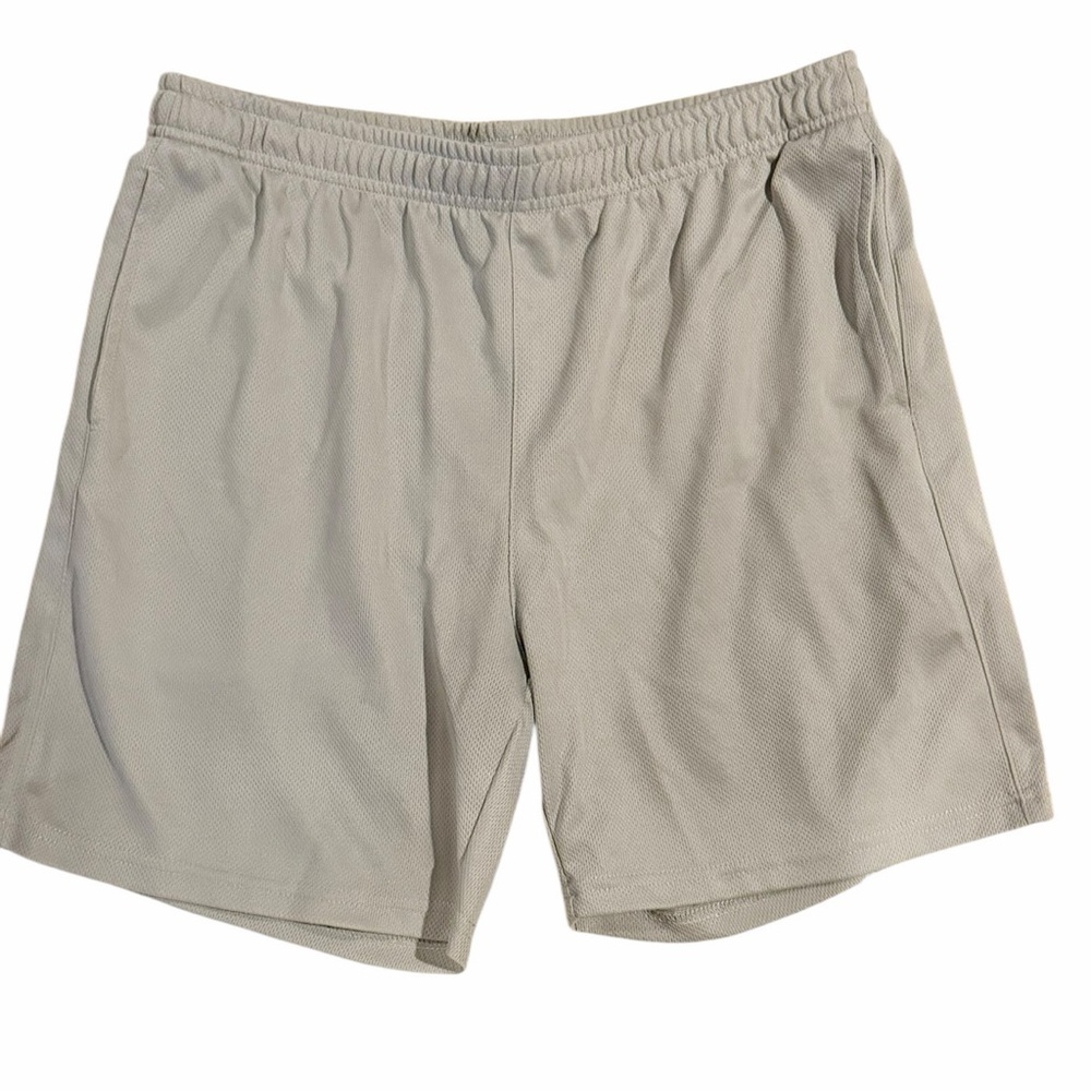 COOFANDY Men's Athletic Mesh Shorts Khaki Tan Large